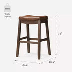 Maven Lane Sophia Tabouret de bar sans dossier en similicuir 31