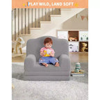 Canapé et fauteuil pour enfants 2-en-1 – Sofa en mousse pliable pour tout-petits