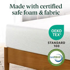Matelas en mousse à mémoire de forme Zinus 5 Twin au thé vert, sans fibre de verre, fermeté moyenne, soulagement de la pression zoné, certifié sûr, matelas en boîte