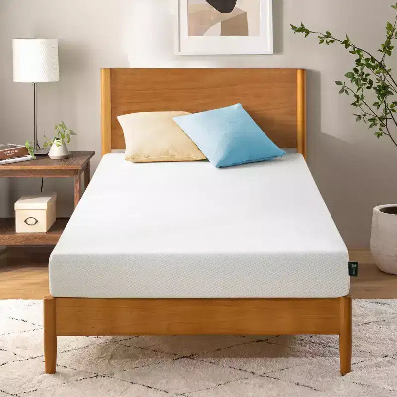 Matelas en mousse à mémoire de forme Zinus 5 Twin au thé vert, sans fibre de verre, fermeté moyenne, soulagement de la pression zoné, certifié sûr, matelas en boîte