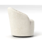 Fauteuil baril pivotant à 360 degrés SEYNAR moderne en velours avec dossier capitonné, lot de 2