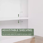 Meuble de Rangement Mural de Salle de Bain Double Porte au-dessus des Toilettes avec Étagères Réglables Organisateur Mural pour Salle de Bain, Cuisine, Buanderie, Chambre