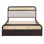 Lit plateforme en bois Whisen, format grand lit, avec lit gigogne et 2 tiroirs
