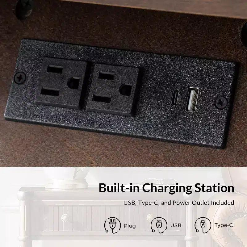 Table de chevet à 1 tiroir Godefroy 26 po de hauteur | HULALA HOME-BLACK