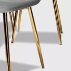 Lot de 4 chaises de salle à manger en métal et velours Elyse - Baxton Studio