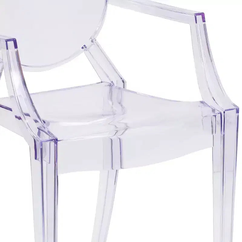 Chaise fantôme Flash Furniture avec accoudoirs en cristal transparent