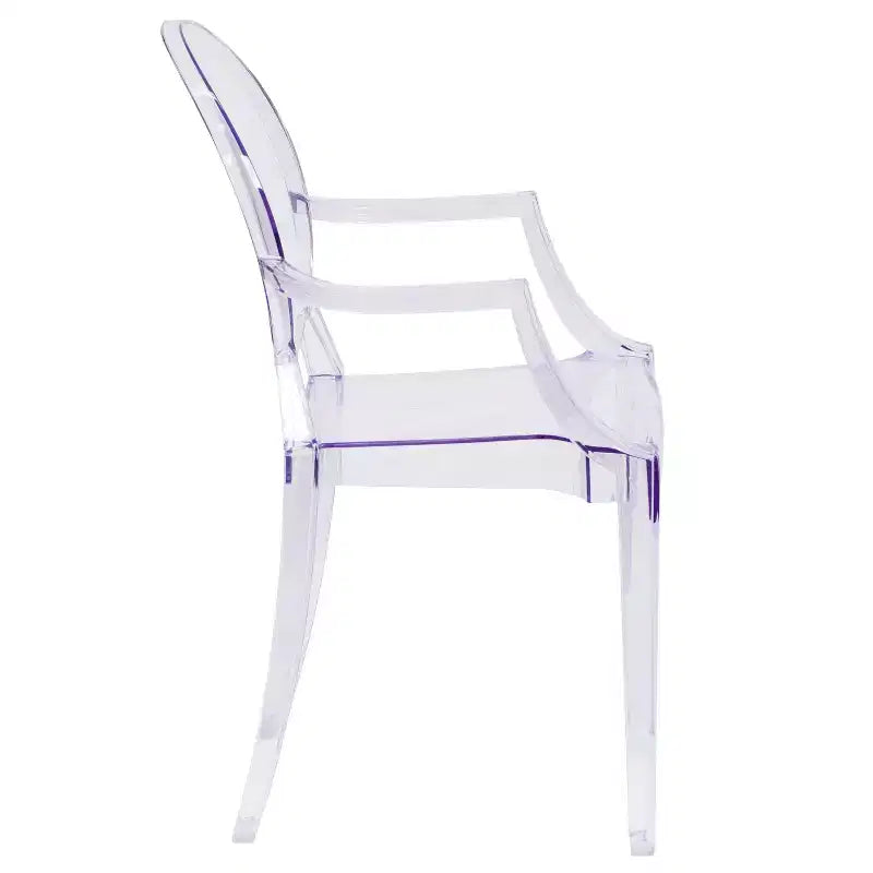 Chaise fantôme Flash Furniture avec accoudoirs en cristal transparent