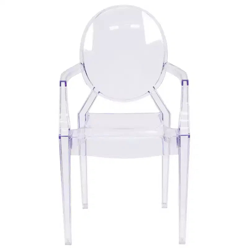 Chaise fantôme Flash Furniture avec accoudoirs en cristal transparent