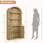 Bibliothèque avec portes Étagère cintrée 182 cm de haut Bibliothèque de style rustique avec étagères Bibliothèques en bois pour la maison, le bureau, le salon