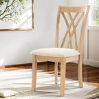 Ensemble de salle à manger GDFStudio Marcus moderne 7 pièces en bois d'hévéa avec 6 chaises rembourrées