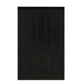 Armoire Keloyid en bois noir de 120 cm avec 2 tiroirs et 5 portes