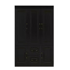 Armoire Keloyid en bois noir de 120 cm avec 2 tiroirs et 5 portes