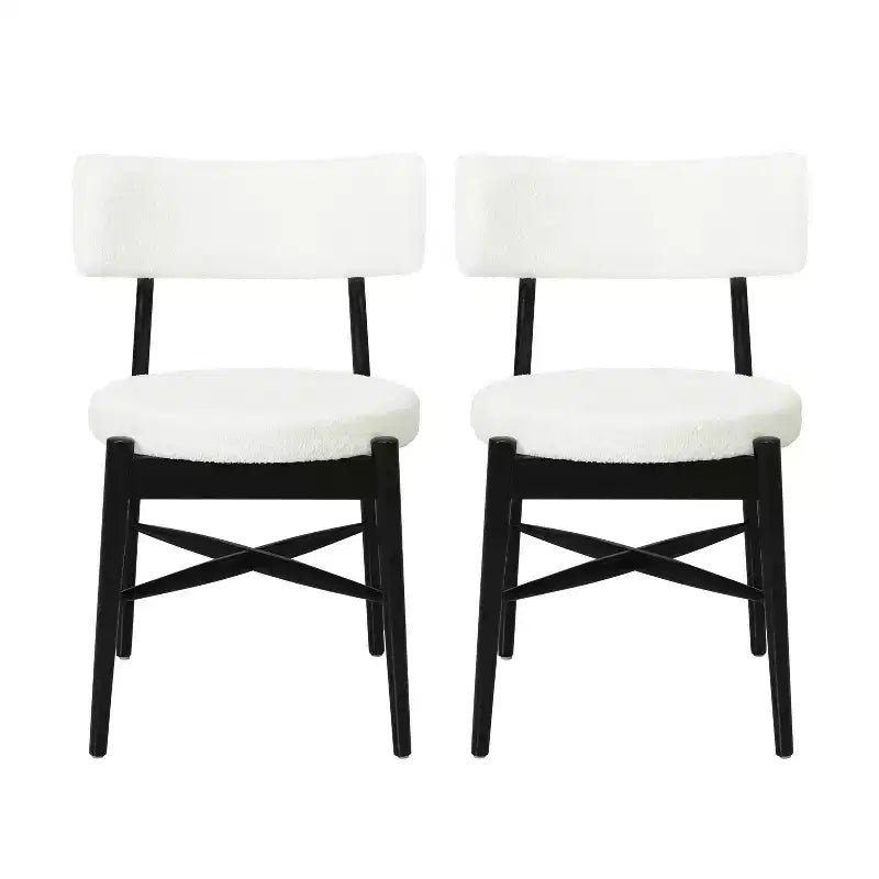 Christopher Knight Home Lumen Chaises de salle à manger modernes en bois d'hévéa et mélange de lin (lot de 2)
