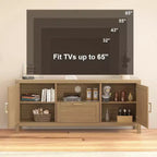 Meuble TV de ferme Garvee pour téléviseur jusqu'à 65 pouces, meuble de divertissement avec porte, grand rangement, étagère réglable pour salon/chambre à coucher