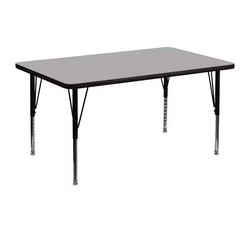 Flash Furniture Table d'activité rectangulaire en stratifié HP 30''L x 48''l - Pieds courts réglables en hauteur