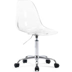 Chaise de bureau à roulettes sans accoudoirs, réglable en hauteur, en acrylique pivotant
