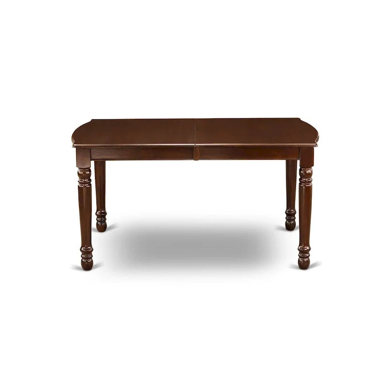 East West Furniture Ensemble de salle à manger composé d'une table rectangulaire en bois et de chaises rembourrées, acajou (options de pièces)