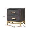Ensemble de chambre à coucher 3 pièces Wedro marron foncé rustique à panneaux