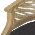 TUYOHW Fauteuil d'appoint moderne en bois avec assise épaisse et confortable, dossier incurvé en rotin, fauteuil de salon pour le séjour, la chambre