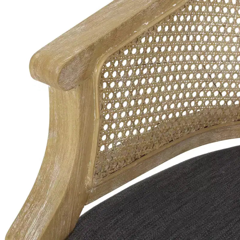 TUYOHW Fauteuil d'appoint moderne en bois avec assise épaisse et confortable, dossier incurvé en rotin, fauteuil de salon pour le séjour, la chambre