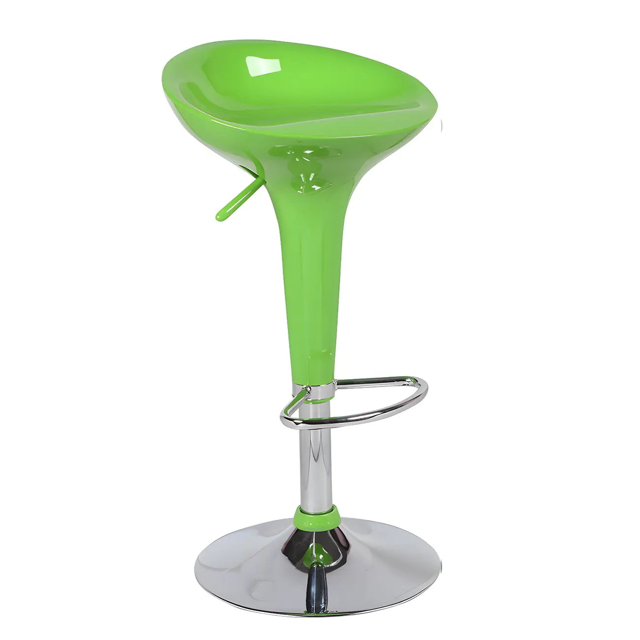 Tabouret de bar pivotant en plastique chromé réglable en hauteur