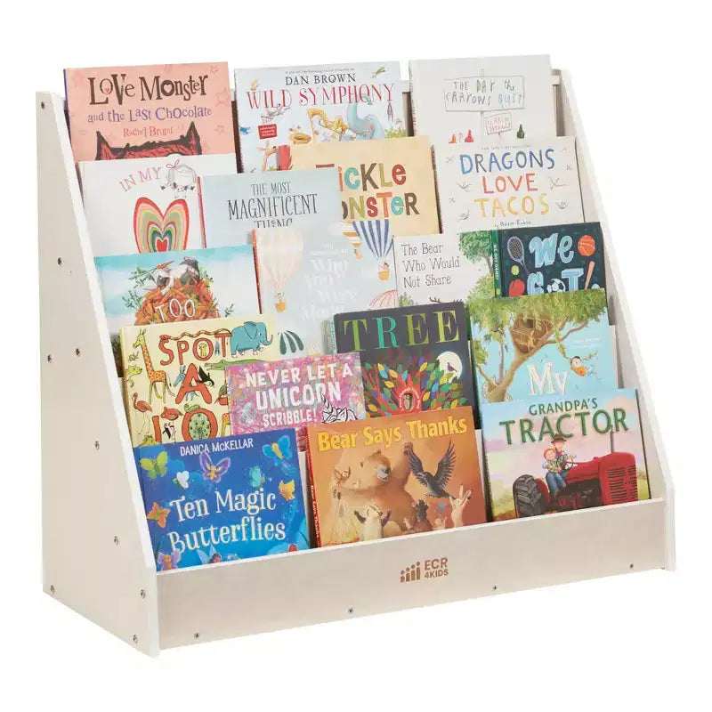 ECR4Kids Étagère à Livres et de Présentation en Bois, Simple Face, Montessori