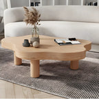 Table basse en pin naturel en forme de nuage à 3 pieds