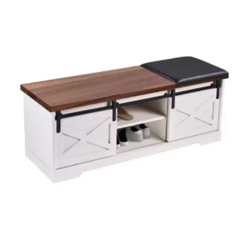 Banc à chaussures avec porte coulissante, MDF,