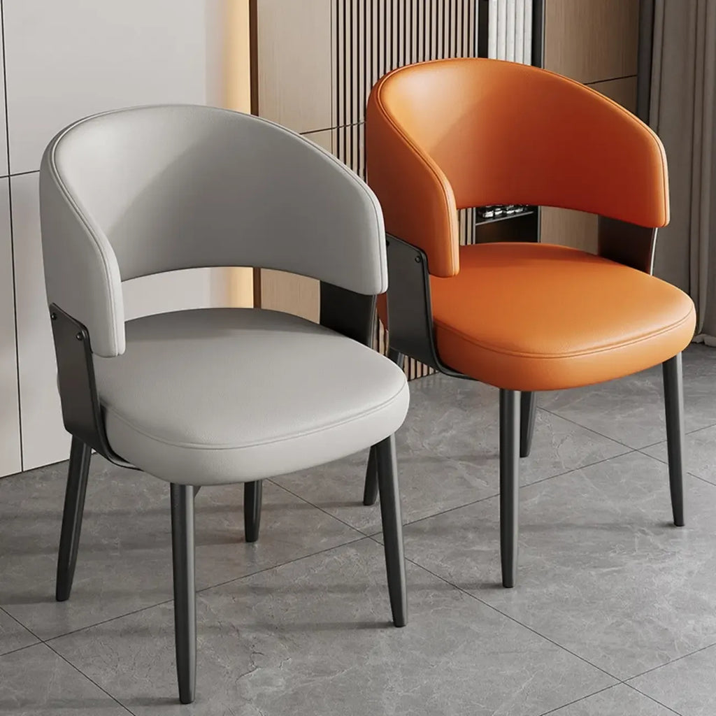 Chaise de salle à manger moderne glamour en cuir