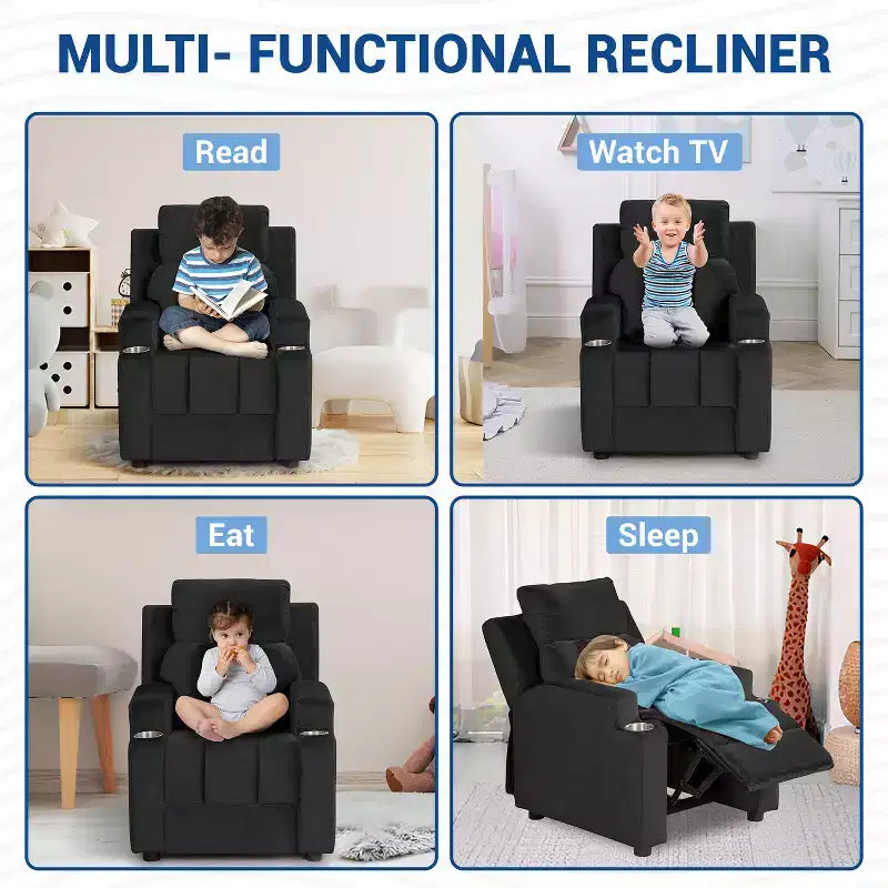 Fauteuil inclinable pour enfants Home Imports Emporium, fauteuil inclinable en peluche pour les tout-petes de 15 ans, fauteuil rembourré confortable pour chambre d'enfant ou chambre à coucher