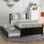 Lit plateforme double Whisen Elegant Design avec lit gigogne