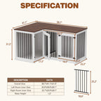 Grand meuble de caisse d'angle pour 2 chiens, cage pour chien en forme de L - 58,7X41,1