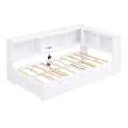 Lit de repos double Whisen Morden Design avec lit gigogne, armoires de rangement et ports USB
