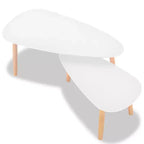 vidaXL Tables basses 2 pcs Blanc Pin massif, MDF Moyen Durable