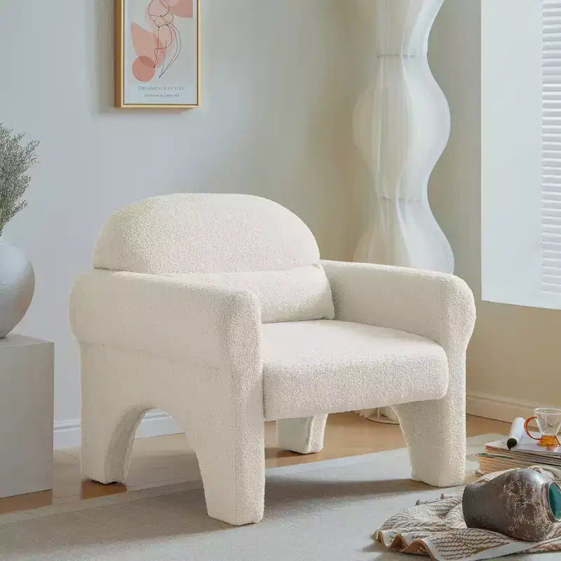 Ensemble rembourré Boucle moderne 2 pièces/Causeuse/Canapés 1 place avec accoudoirs et pieds touffetés 4A - ModernLuxe