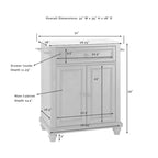 Chariot de cuisine compact avec plateau en granit Cambridge noir/blanc - Crosley : Cadre en bois d'hévéa, porte-serviettes, étagères de rangement