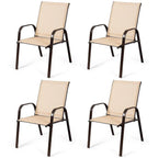 Costway Lot de 4 chaises de jardin et de terrasse avec accoudoirs – Voir détails