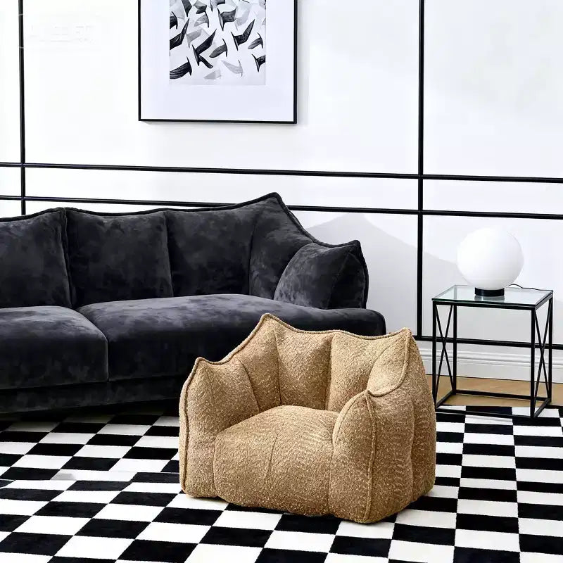Fauteuils canapés avec mousse haute résilience pour salons et chambres, canapés paresseux carrés confortables, canapés pour adultes pour jouer, lire et regarder la télévision