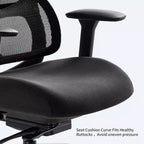 Lark, Chaise de bureau lombaire réglable, noire