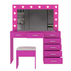 Ensemble coiffeuse rose