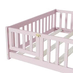 Lit au sol pleine grandeur Luxystar avec clôture et porte pour chambre d'enfant