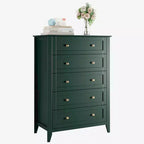 Commode à 5 tiroirs pour chambre à coucher, commode haute en bois avec rangement profond, commode moderne pour entrée et couloir