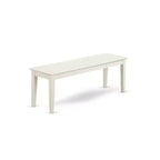 HomeStock Belmont Ensemble repas 5 pièces pour 6 - Table de salle à manger, 2 chaises et 2 bancs en lin blanc
