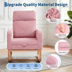 Fauteuil à bascule pour chambre d'enfant, Fauteuils à bascule d'allaitement avec repose-pieds, Fauteuil inclinable à bascule confortable avec pochette latérale, pour salon, chambre à coucher