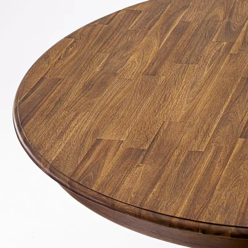 Table à manger moderne - plateau de table de cuisine rond avec base piédestal, 122x122 cm