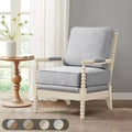 Fauteuil d'appoint Okak avec revêtement confortable, coussin amovible, cadre en bois massif, fauteuil de lecture classique et élégant pour salon, salle d'attente