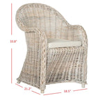 SAFAVIEH Sinja Fauteuil club en rotin jaune - 24 x 26 x 35 - 24x26x35H