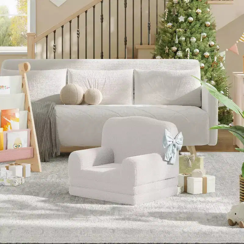 Canapé et fauteuil pour enfants 2-en-1 – Sofa en mousse pliable pour tout-petits