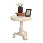 Table d'appoint ronde par Rene, avec un piétement en bois, design classique et robuste