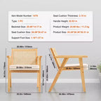VEVOR Chaise en rotin de style moderne du milieu du siècle, fauteuil d'appoint rembourré en velours avec dossier en rotin, chaise de salon rétro pour salon, chambre à coucher, beige